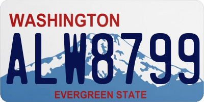 WA license plate ALW8799