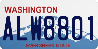 WA license plate ALW8801