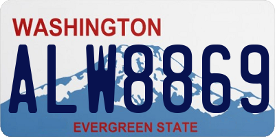 WA license plate ALW8869