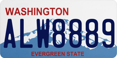 WA license plate ALW8889