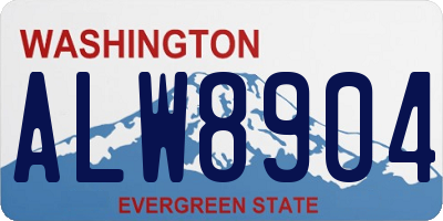 WA license plate ALW8904