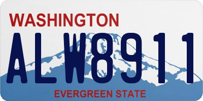WA license plate ALW8911