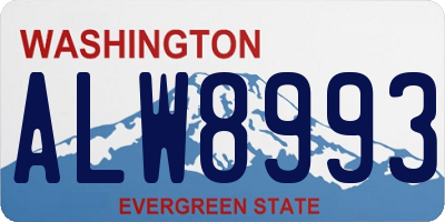 WA license plate ALW8993