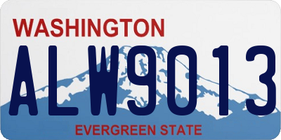WA license plate ALW9013