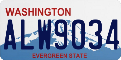 WA license plate ALW9034