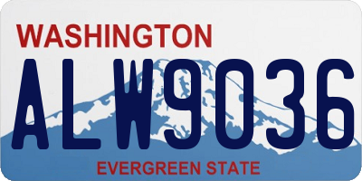 WA license plate ALW9036