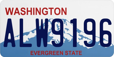 WA license plate ALW9196