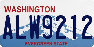 WA license plate ALW9212