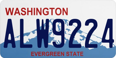 WA license plate ALW9224