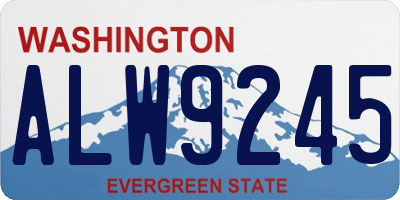 WA license plate ALW9245