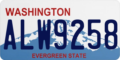 WA license plate ALW9258
