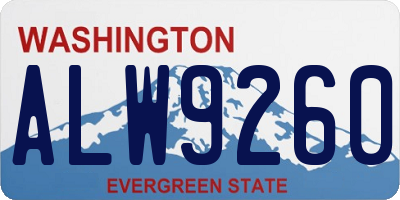 WA license plate ALW9260