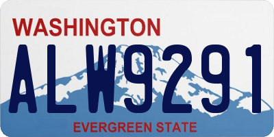 WA license plate ALW9291