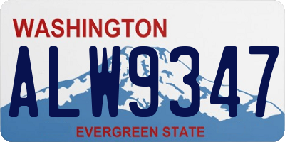 WA license plate ALW9347