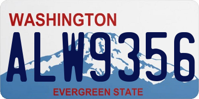 WA license plate ALW9356
