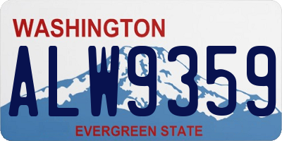 WA license plate ALW9359