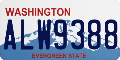 WA license plate ALW9388