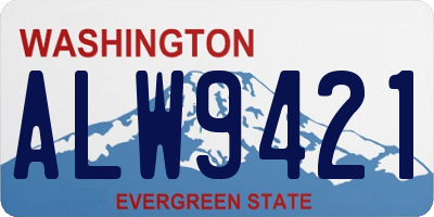 WA license plate ALW9421
