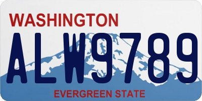 WA license plate ALW9789