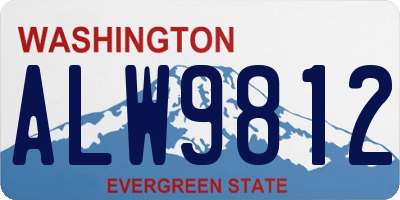 WA license plate ALW9812