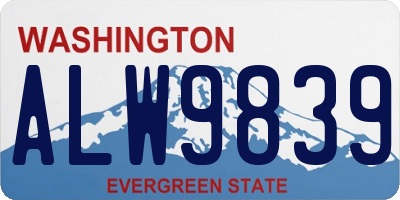 WA license plate ALW9839