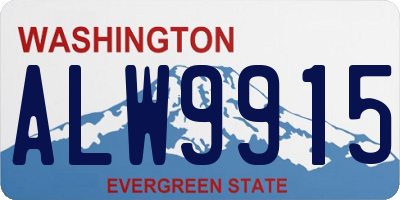 WA license plate ALW9915