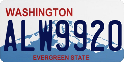 WA license plate ALW9920