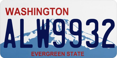 WA license plate ALW9932