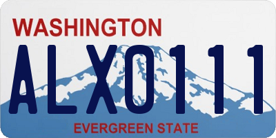WA license plate ALX0111