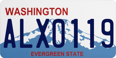WA license plate ALX0119