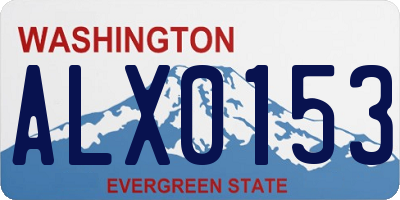 WA license plate ALX0153