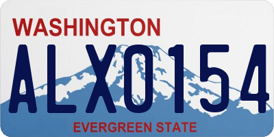 WA license plate ALX0154