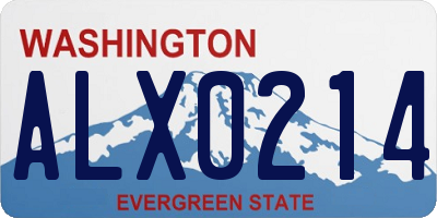 WA license plate ALX0214