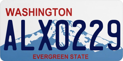 WA license plate ALX0229