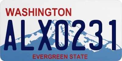 WA license plate ALX0231