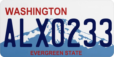 WA license plate ALX0233