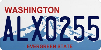 WA license plate ALX0255