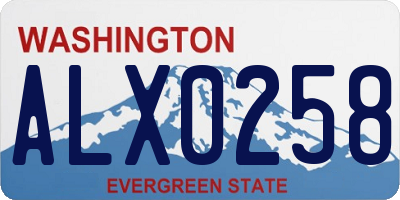 WA license plate ALX0258