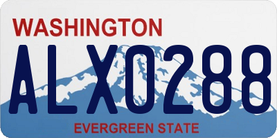 WA license plate ALX0288