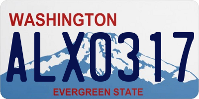 WA license plate ALX0317