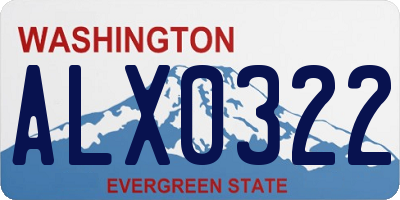 WA license plate ALX0322