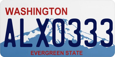 WA license plate ALX0333