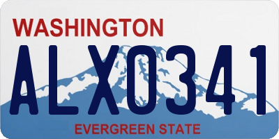 WA license plate ALX0341