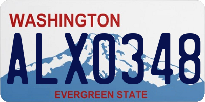 WA license plate ALX0348
