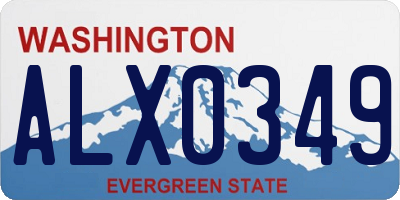 WA license plate ALX0349