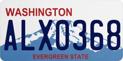 WA license plate ALX0368