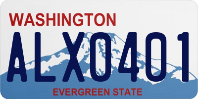 WA license plate ALX0401
