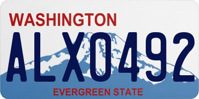 WA license plate ALX0492