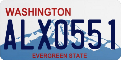 WA license plate ALX0551