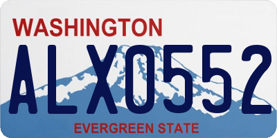 WA license plate ALX0552